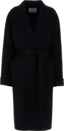 Prada Womens Black Wool Blend Coat - Size EU 36 (Womens)