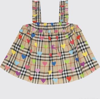 Burberry Top in cotone check con cuori multicolor