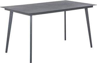 Beliani Beliani - Outdoor Garden Dining Table Grey Aluminium Frame Tempered Glass Tabletop Mileto
