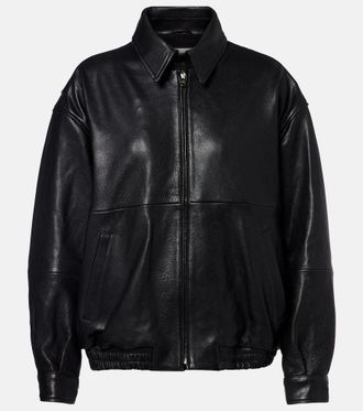 Nour Hammour Doran oversized leather blouson jacket