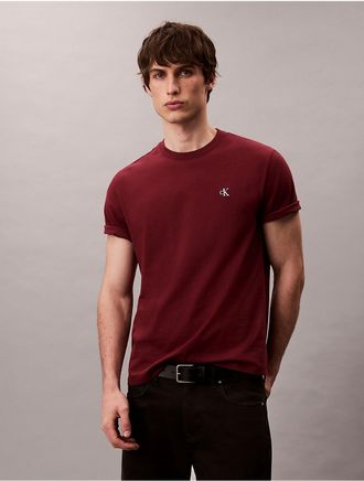 Calvin Klein Jeans Calvin Klein Mens Embroidered Monogram Relaxed T-Shirt - Red - 2XL