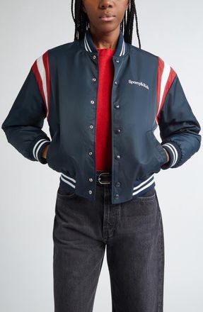 Brunello Cucinelli Shiny Zipper Pull Bomber Jacket from
