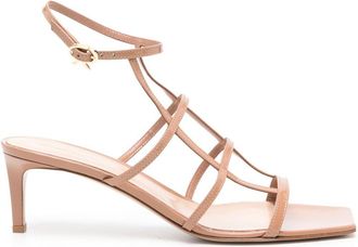 Gianvito Rossi Beige Caged Leather Sandals - Womens - Calf Leather