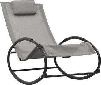vidaXL Tumbona Con Almohada Acero Y Textilene Gris Vidaxl
