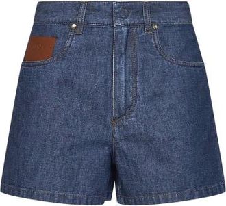 Fendi Korte Broeken, Dames, Blauw, S, Denim, Denim Shorts
