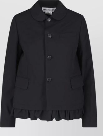 Comme Des Gar&ccedil;ons crewneck jacket notched collar flap pockets