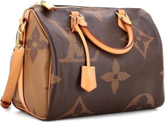 Louis Vuitton Borsa Speedy Bandouliere Bag Reverse Monogram Giant 30 - Marrone