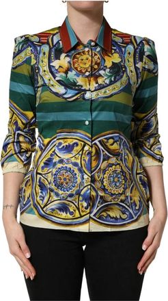 Dolce & Gabbana Overhemd met knopen - Dames - Overhemden - Veelkleurig - L - Katoen - Overhemden