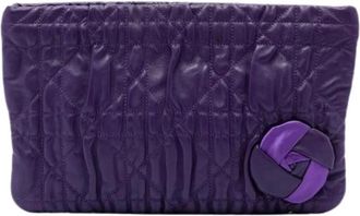 Dior Pre-owned Rose Appliqu&eacute; Clutch - Dames - Vintage Clutch - Paars - ONE Size - Leer - Vintage