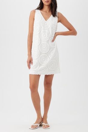 Trina Turk Glitterati V-Neck Sequin Shift Dress in White at Nordstrom, Size 12