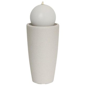 PRIMROSE Lodore Sphere Garden Water Feature with LED Lights 78cm in White
