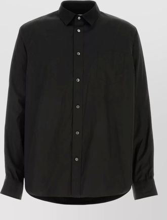 sacai cotton poplin and oxford shirt