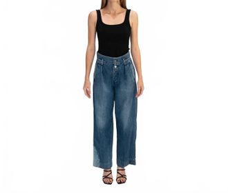 Tanaka High Rise Wide Leg Trousers In Blue