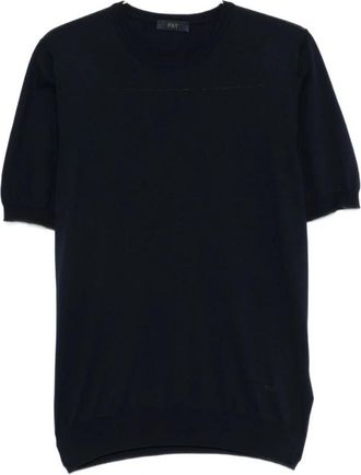 Fay T-shirt met ronde hals - Heren - Ronde hals truien - Blauw - XL - Truien & Vesten