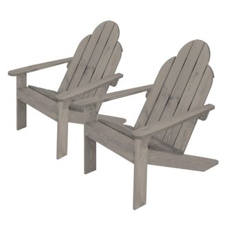 ML Design Ecd Germany 2x Silla De Jard&iacute;n Adirondack De Madera Maciza Abeto 92,5x70x89 Cm Asiento De Parque Con Reposabrazos Resistente A La Intemperie Mecedora 
