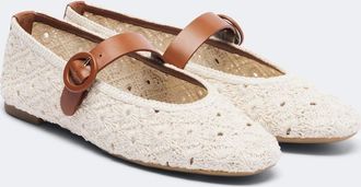 Aquazzura Loom macram&eacute; Mary Jane flats