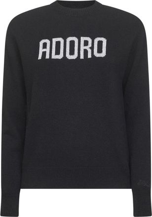 MC2 Saint Barth Truien & Vesten, Dames, Zwart, S, Wol, Zwarte Trui met Adoro Lettering