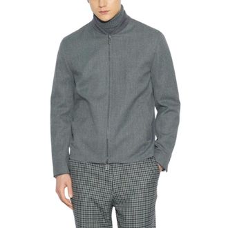 Paolo Pecora Bomber Jackets, male, Gray, Size: M Giubbotto Tessuto