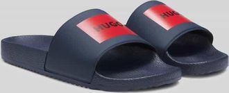 HUGO BOSS Badeschuhe mit Logo Print in Dunkelblau, Gr&ouml;&szlig;e 40