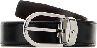 Montblanc Black Logo Cut To Size Reversible Belt