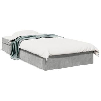 Berkfield Home Bed Frame with Drawers without Mattress Concrete Grey 90x190 cm Single
