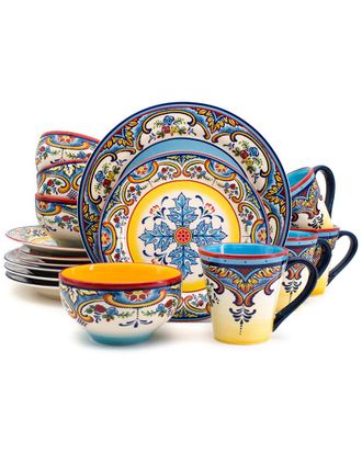 Euroceramica Zanzibar 16Pc Stoneware Dinnerware Set