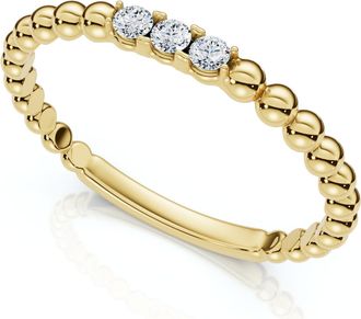 Pompeii3 Beaded Diamond Accent Ring 14k Gold or Platinum Lab Grown