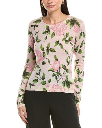 Oscar De La Renta English Rose Wool Sweater
