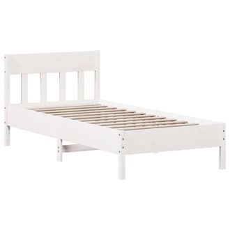 Berkfield Home Bed Frame Frame White 75x190 cm Small Single Solid Wood Pine