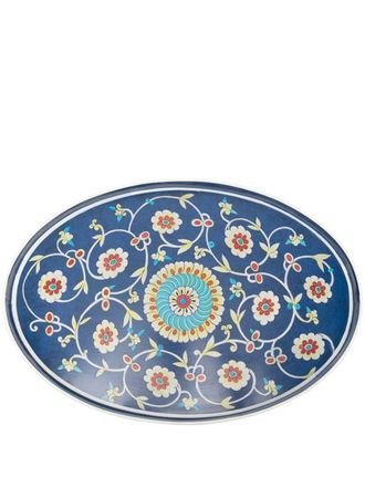 Les-Ottomans floral-print iron tray - Blue