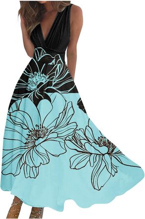 Generic Womens Summer Dresses UK Short, Midi, Maxi, Plus Size xs Size 4, Midi Summer Dresses for Older Women UK with Pocket, Yours Dresses for Women UK