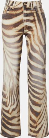 7 For All Mankind Stovepipe zebra-print straight jeans