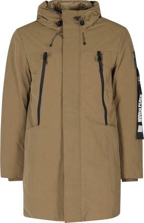 Outhere Long Technical Cotton Parka with Hood and Zip Closure