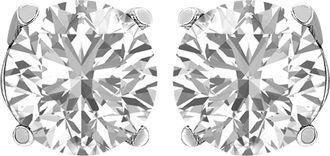 Diamond2Deal 14k White Gold 1.25Ct Round Lab Grown Diamond Solitaire Stud Earrings