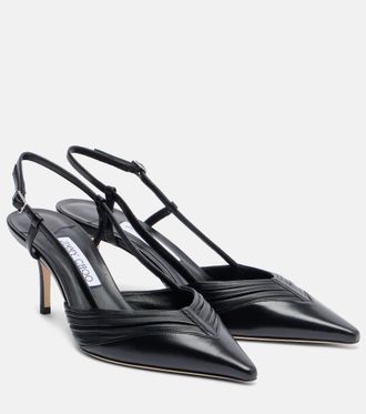 Jimmy Choo London Afia 65 leather slingback pumps
