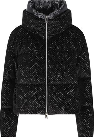 Herno sequin high-neck jacket - Black