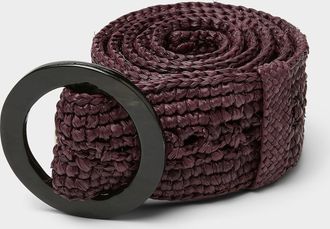 Sans Arcidet Paris Womens Wide braided raffia belt