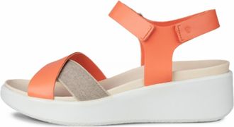 Ecco Womens Flowt Wedge Sandal In Coral