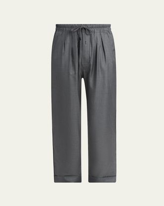 Tom Ford Mens Dyed Yarn Silk Melange Light Pants