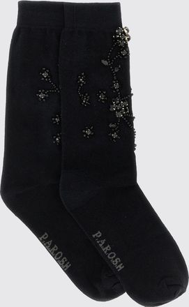 Parosh P. A.R. O.S. H. Stretch-Cotton Socks with Rhinestones and Jacquard Logo
