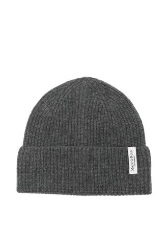Marc O'Polo logo-patch beanie hat - women - Wool/Polyamide - One Size - Grey