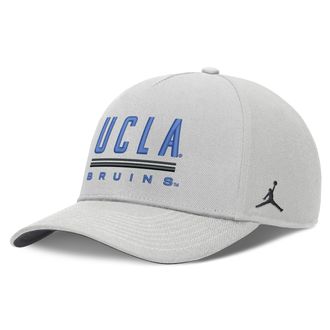 Nike Mens UCLA Sideline Practice Rise Jordan Brand Dri-FIT College Adjustable Hat in Grey | JC060BBUCL-RKB