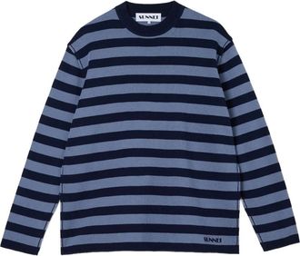 Sunnei Maglione a righe in cotone biologico - Blu