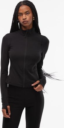 Arket Giacca sportiva aderente a pannelli nera con zip sul davanti-Nero