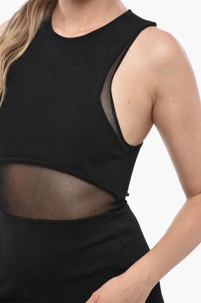 Stella McCartney Tubino Senza Maniche in Maglia con Inserto in Mesh Stella McCartney