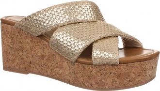 Blowfish Womens Abi Slide Platform Sandal In Gold