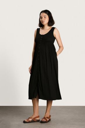 Nom Maternity Ribbed Modal Henley Dress in Black at Nordstrom, Size X-Small