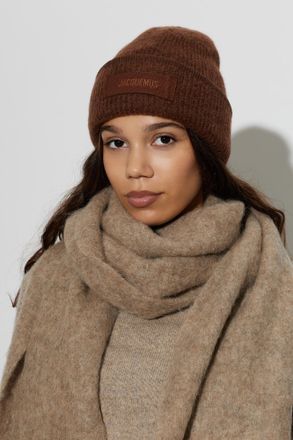 Jacquemus Gros Grain Beanie, Unisex, Brown