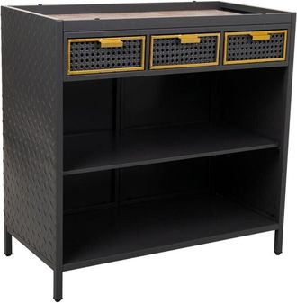 Wanderlust Deco Aparador de metal y madera gris 80x40x79