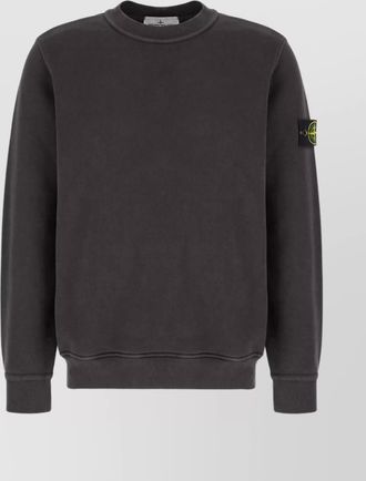 Stone Island crew neck sweater ribbed cuffs